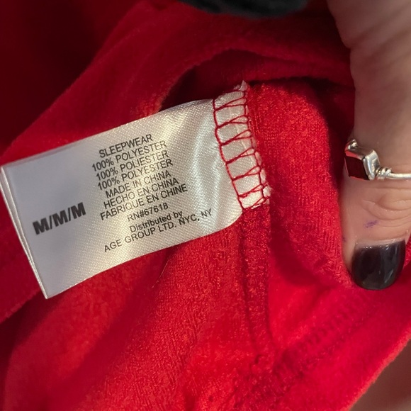 Pj Couture Christmas Fleece Long Sleeve Reindeer Medium Red Holiday Party Top - Picture 7 of 8